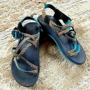Chaco ZX2 Classic Blue Red Yellow Boulder Walking Hiking Sandals Boost: 4
